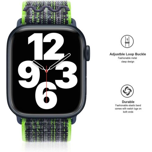 Nylon Band Compatible with Apple Watch Bands for Women Men | Sport Loop 38mm 40mm 41mm 42mm 44mm 45mm 46mm 49mm, Replacement Strap for iWatch Series 11 10 9 8 7 6 5 4 3 2 1 SE Ultra
