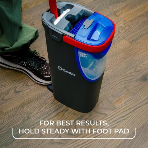 O-Cedar H2prO Flat Mop System | Quick Cleaning Tool | Clean with Water | Machine Washable Reusable Microfiber Mop Pad | Safe on Wood Floors, Vinyl, Tile, Baseboards, Walls