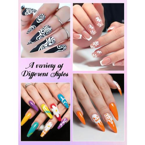 ??1 PCS White Nail Art Polish Pens, Kalolary 0.5mm Nail Art Markers Nail Point Graffiti Dotting Pen Drawing Painting Liner Brush for DIY Nail Art Beauty Adorn Manicure Tools