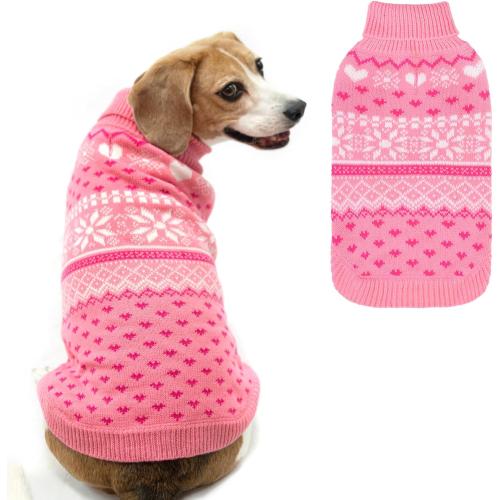 Size M SCENEREAL Dog Sweaters for Medium Sized Dogs - Soft, Warm Turtleneck Pullover Fall Winter Dog Clothes, Knitted Argyle Dog Christmas Outfits, Ugly Pet Clothing for Boy Girl Puppy