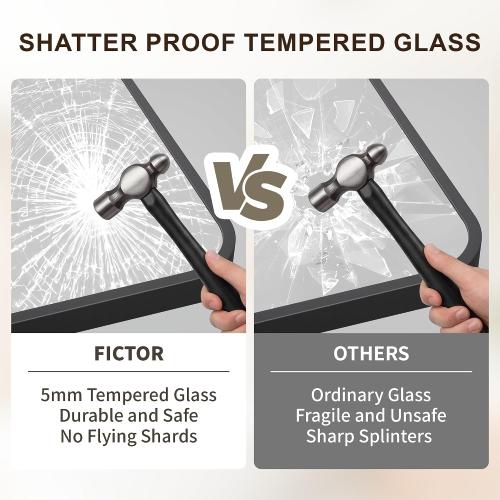 FICTOR Bathroom Mirror, 2 Pack 36x24 Black Framed Vanity Mirror for Wall, Shatterproof &Anti-Rust Bathroom Mirrors for Over Sink, Bedroom, Living Room, Entryway, Vertical/Horizontal Mount