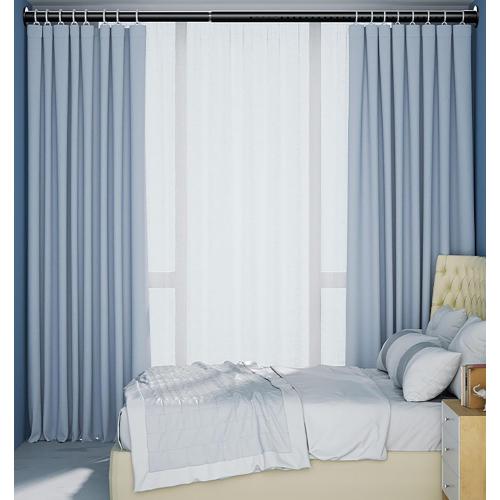 Adjustable Closet Rod, Telescopic Clothes Hanging Bar Punch Need, Heavy Duty Stainless Steel Curtains Bar for Cabinets Wardrobes Bathroom Balcony (Color : Black, Size : 28-43(0.7m-m-1.1m).