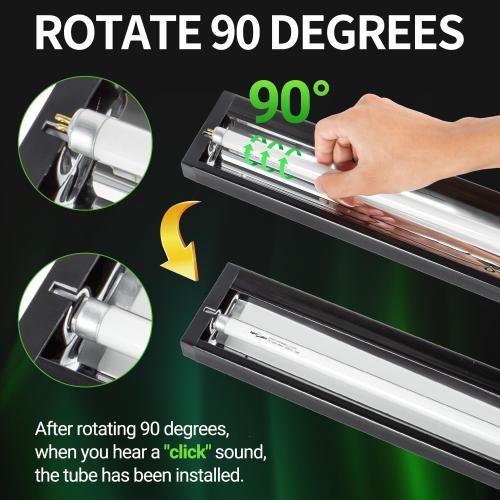 REPTI ZOO UVB Reptile Light, New Version T5 HO UVB Lighting Combo Kit, Reptile Terrarium Hood with 10.0 UVB Tube Bulb, Reptile Light Fixture 39W-34Inch