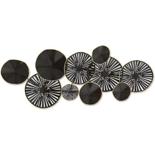 Kaydence, Black and Gold Round Metal Wall Décor, 46 x 22 Wall Art for Living Room, Bedroom, Dining Room, Hallway, Office