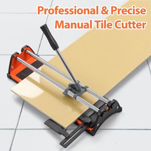 Manual Tile Cutter, 14 Inch Professional Ceramic Tile Cutter with Durable & Sharp Tungsten Carbide Cutting Wheel, Tile Cutter Tools for Cutting Porcelain Floor with Anti-slip Handle & Feet
