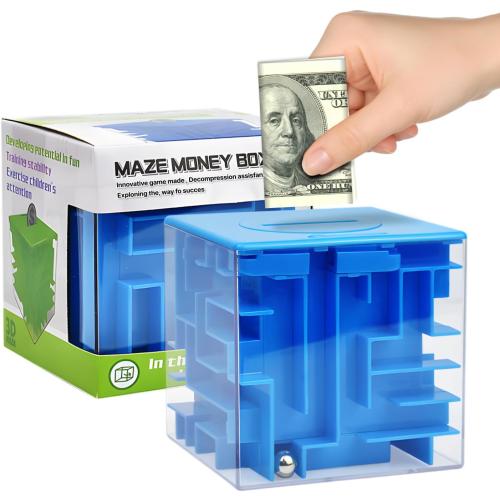 Money Maze Puzzle Boxes Blue, Money Gift Boxes for Cash Pop Up, Money Puzzle Box for Cash Gift Kids Adults