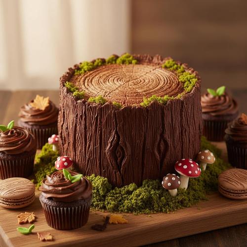 Wood Grain Tree Bark Silicone Mold Tree Bark Texture Fondant Impression Mat | 2-Piece Tree Stumps Fondant Molds for Cake Decoration Chocolate Cupcake Topper Sugar Craft Candy Polymer Clay Gum Paste