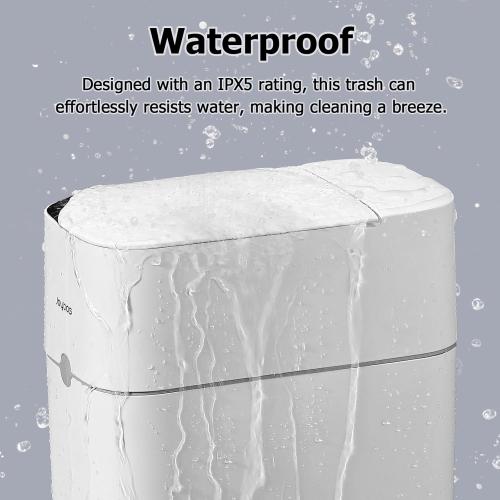 MOPALL Automatic Motion Sensor Bathroom Trash Can with Lid, 3 Gallon Smart Garbage Can, Touchless Trash Can Slim Small Trash Bin Waterproof Wastebasket for Toilet Bedroom Office Kitchen Living Room RV