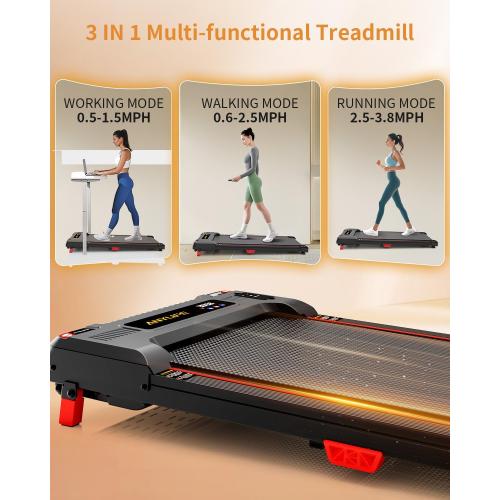 Walking Pad Treadmill, Anylife Incline Walking Pads Under Desk 330lb Capacity, 2.5HP Portable Treadmills for Home, Compact Treadmill Small Running Pad with LED Display, Remote Control