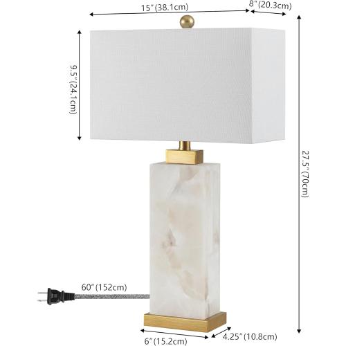 Missing part.                      JONATHAN Y JYL6201A Elizabeth 27.5 Alabaster LED Table Lamp Coastal Contemporary Bedside Desk Nightstand Lamp for Bedroom Living Room Office College Bookcase LED Bulb Included, White/Gold Leaf