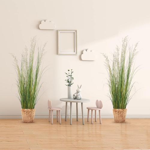AfanD Artificial Plant, 47in Tall, 2pk Grass, Faux House Plant in Pot, Indoor Decorative Flowers & Plants, Housewarming Gift