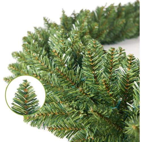 Somikis 9FT Pre-Lit Artificial Christmas Garland with 50 LED Lights and Realistic Classic Evergreen Pine Spruce for Mantle Stair Railing Indoor Outdoor
