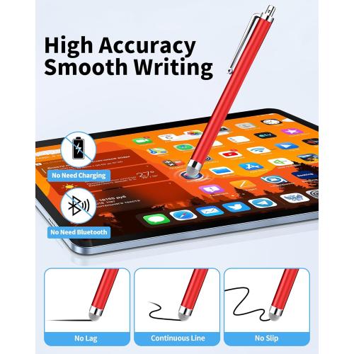 15 PCS Stylus Pen for Touchscreen,High Sensitivity Precision Stylus Pen with Durable Fiber Tip,Stylus Compatible for iPad/iPhone/Android Tablets and Touchscreen Devices,10 Colors