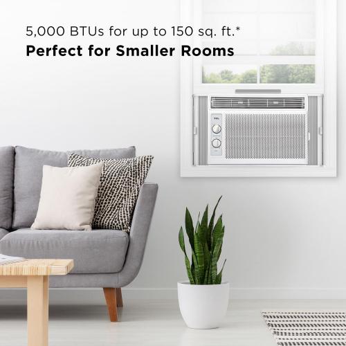 TCL 5,000 BTU Window Air Conditioner, 150 Sq. Ft., Easy-to-Use, Reusable Filter, Compact Design - H5W33M