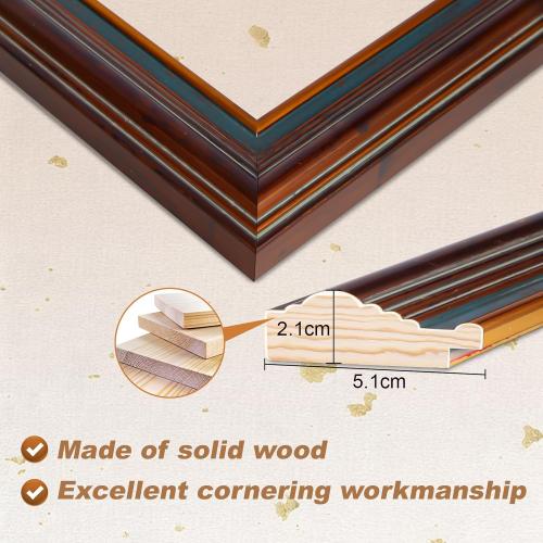 11x14 Vintage Picture Frame, Gold Finish with Real Glass Front, 11 x 14 Photo Frames Elegant Design for Wall, Perfect for Home, Art, or Wedding Photos, Gift