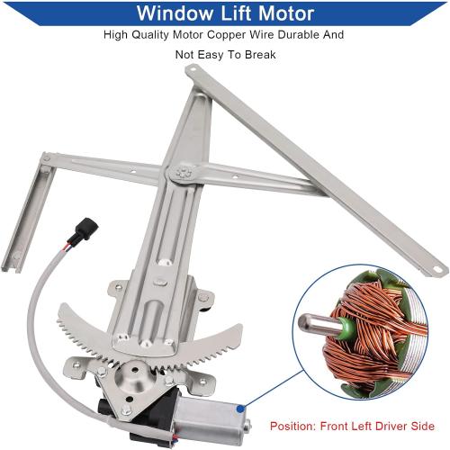 Obaee Front Driver Side Power Window Lift Regulator With Motor Compatible with Chevy Colorado GMC Canyon 2004-2011, Isuzu i-280 i-350 2006, i-290 i-370 2007-2008 Replace OE 741-014