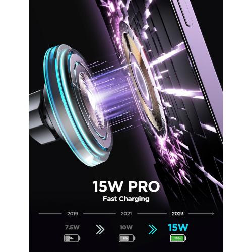 JOYROOM for MagSafe Car Mount Charger, 2025 Upgraded 15W Fast Charging Magnetic Wireless Car Charger Suitable for [Vent Dash Wall],for Magsafe Charger Car Phone Holder Mount for iPhone 16 Pro/15/14/13