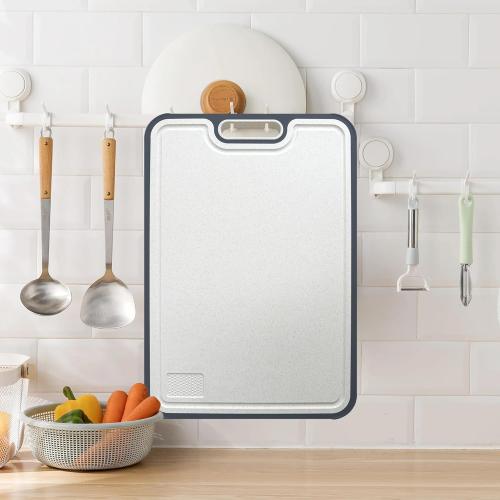 Cutting Boards for Kitchen Cutting Board Thickened Stainless Steel Wheat Straw PP Dishwasher Safe Double Sided Large Meat Cutting Boards 15 x 10 Inch   **1 pc .**
