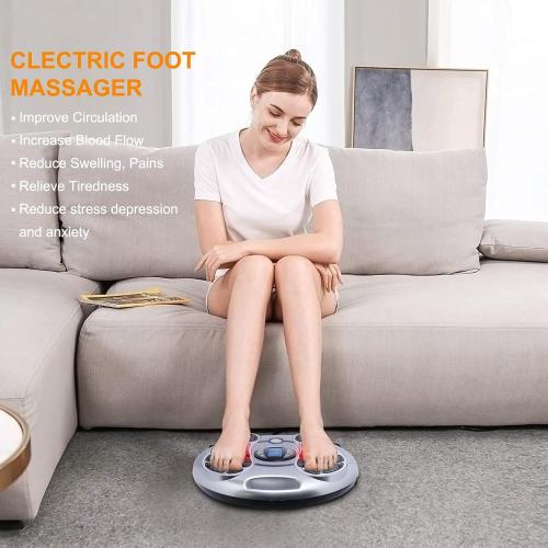 Electric EMS Foot Massager for Neuropathy - TENS Unit NMES Foot Stimulator for Feet Nerve,25 Mode 99 Intensity with Electrode Pad for Circulation and Pain Relief,FSA,HSA Eligible Gifts for Home Work