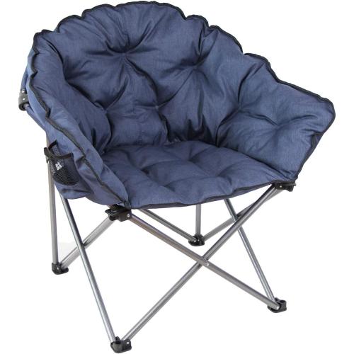 MacSports C932S-130, Blue Padded Cushion Outdoor Folding Lounge Patio Club Chair