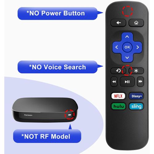 Universal Replacement Remote Control for Roku Express, for Roku Premiere, for Roku Box, for Roku Player, for Roku 1 2 3 4 -【NOT for Stick or TV】