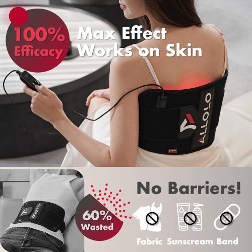 ALLOLO Red Light Therapy for Body, 16.7*7.9 660nm&850nm Infrared Red Light Therapy Belt with Pulse for Back Waist Muscle Pain Relief, 3-in-1 LED Bead with Controller Timer Gift for Women Men