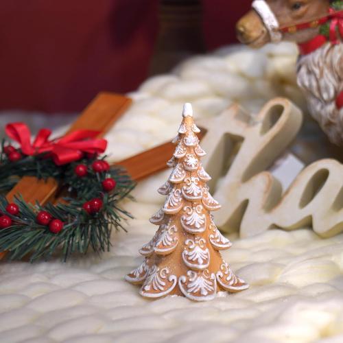 Cynkeyee Gingerbread Christmas Decorations Xmas-Tree Collectible-Figurines - Christmas Decoration Party Decorations Gift for Women Table Centerpiece 3.5x3x5.5 Inch