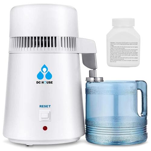 DC HOUSE 1 Gallon Water Distiller Machine, 750W Distilling Pure Water for Home Countertop Table Desktop, 4L Distilled Water Making Machine to Make Clean Water for Home…