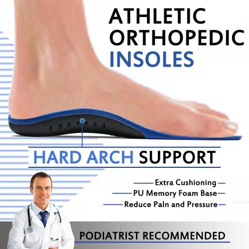 Size medium Plantar Fasciitis Insoles, High Arch Support Shoe Inserts Men Women, Orthotics Gel Running Insoles for Flat Feet - Arch Pain - Pronation - Metatarsalgia Pain Relief Heavy Duty Support(Trim to Fit)