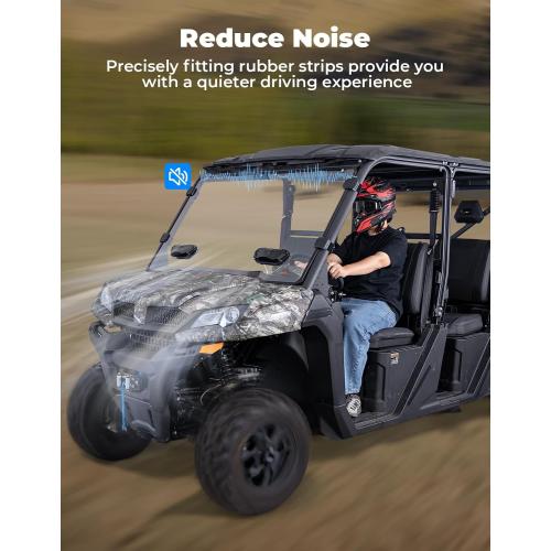 KEMIMOTO 3-IN-1 Vent Windshield Compatible with CFMOTO UFORCE 1000 /1000 XL, Prevent Rain Windshield with Pre-Installed Rubber Strips Scratch-Resistant Window Accessories (Not fit U10 Pro,600,800 XL)