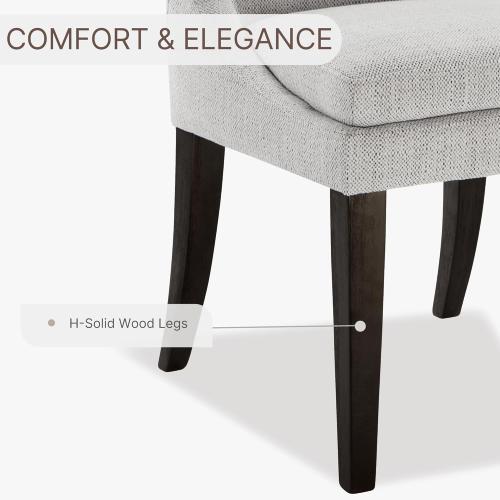 Upholstered Dining Chairs Modern Sidechair Performance Fabric High Back Armlesschair for Diningroom Kitchen,Linen,Set of 2