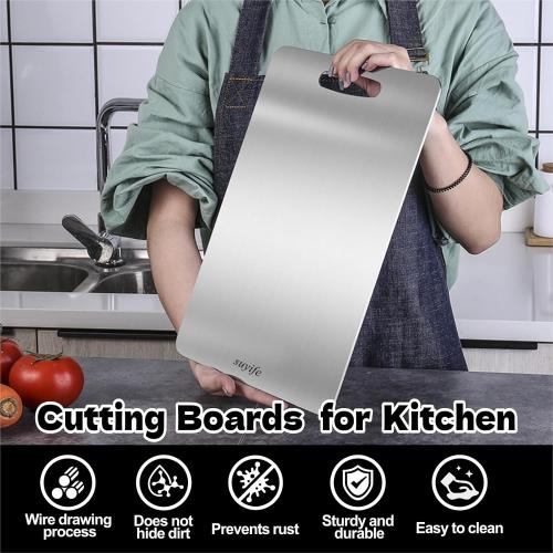 Set of 3 Titanium Cutting Board Set of 3,100% Pure Titanium Cutting Boards for Kitchen, 2025 New Double Sided Food-Grade Chopping Board for Cutting Meat Vegetable Fruit