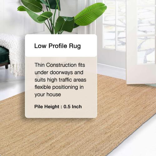 Chardin home Hand Woven Natural Jute Braided Rug – 8' Round | Rustic Boho Farmhouse Reversible Area Rug for Living Room, Dining Room, Nursery, Entryway, Study, or Patio | Solid Natural Fiber Rug