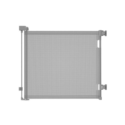 Retractable Baby Gate for Doorways and Stairs, Mesh Safety Gate for Pet, Indoor & Outdoor Use, One-Hand Operation, Easy Installation, 33.6 Tall, Expands to 55 Wide（Grey,33.6x55