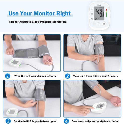 AILE Blood Pressure Monitor, Blood Pressure Machine Upper Arm Large Cuff(8.7-16.5), High Automatic Blood Pressure Monitors Cuff for Home Use, (BP) Manual Arm Blood Pressure Monitors, 2 * 99 Memory