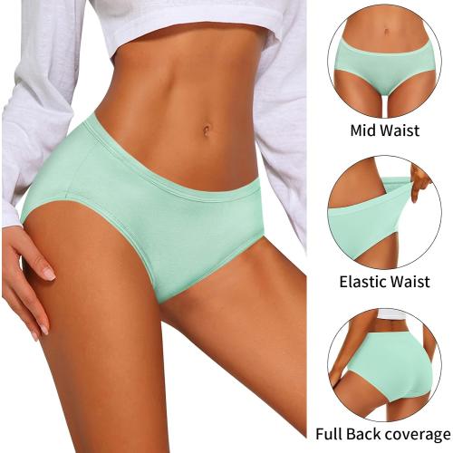 Size L CULAYII Women's Cotton Bikini Panties, High-Cut Full Coverage Stretch Cool Underwear for Women