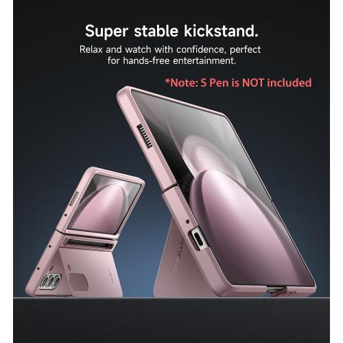 Size Galaxy Z Color Pink SURITCH for Samsung Galaxy Z Fold 5 Case with Kickstand and S Pen Holder [S Pen NOT Included], Phone Case for Z Fold 5 2023 -Light Pink