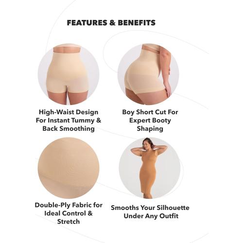 Size M/LSHAPERMINT Tummy Control Shapewear - Body Shaper Tummy Control Boyshort, Body Shaper for Women, Plus Size Shapewear