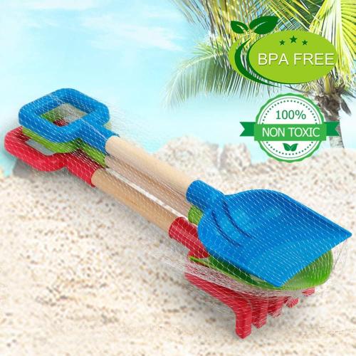 Size 16 3PCS Dilabnba Kids Beach Snow Shovels, 16Inch/40CM Sand Shovels for Garden,Beach Spade Scoop Rake for Kids Toddlers, Long Handle Plastic Wooden Shovel for Digging Snowing 3 PCS