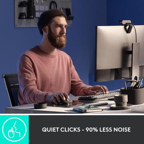 Black Logitech MX Master 3S Wireless Mouse Standard Edition with Logi Bolt USB Receiver, Ultra-fast Scrolling, Ergo, 8K DPI, Track on Glass, Quiet Clicks, USB-C, Bluetooth, Windows, Linux, Chrome - Graphite