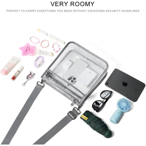Bluome Clear Bag for Stadium Events 12 x6 x12, Clear Crossbody Purses for Women Concerts Stadium Approved Work Beach