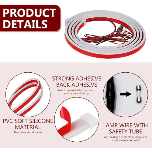 1 PC Car Hood Gap LED Light Bar, 70 Through-Start Scanning Cool Decorative Light Strips, Hidden Installation Waterproof Daytime Running Lights, Universal for Cars Exterior Lights (White)