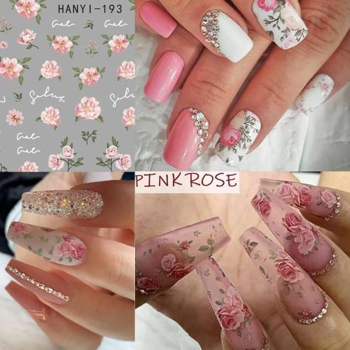 8 Sheets Multicolor Floral Nail Art Stickers & Decals for Nail Art