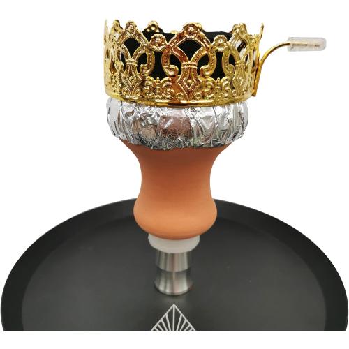 Hookah Charcoal Holder KKDUCK Reusable Metal Hookah Coal Heater for SHIAHA Accessories Hookah Heat Management System Crown Style (Gold)