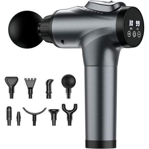 APHERMA Massage Gun, Muscle Massage Gun for Athletes Handheld Electric Deep Tissue Back Massager, Percussion Massage Device for Pain Relief with 30 Speed Levels 9 Heads