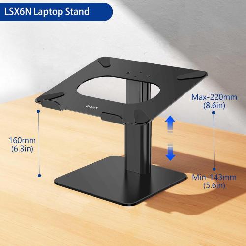 New, open for inspection BESIGN LSX6N Laptop Stand, Ergonomic Adjustable Notebook Riser Holder, Computer Stand Compatible with Air, Pro, Dell, HP, Lenovo More 10-15.6 Laptops, Black