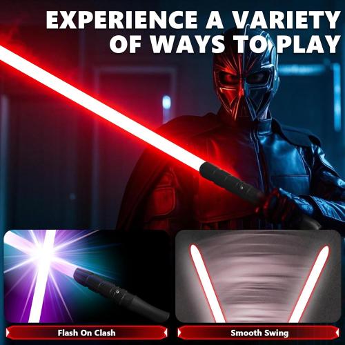 Lightsaber, Metal Duel Light Sabers,4 Sound Fonts,USB Rechargeable Light Swords with Loud Sound, Swing, Blaster,Adults Kids Cosplay Props Birthday Xmas Gift (38.2inch-Red)