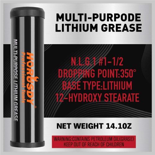 HORUSDY Heavy Duty Grease Gun with 14oz Grease Tubes | Grease Gun Flexible Hose | 7000 PSI | 18 Inch Spring Flex Hose | 2 Working Coupler | 2 Extension Rigid and 1 Sharp Type Nozzle Included