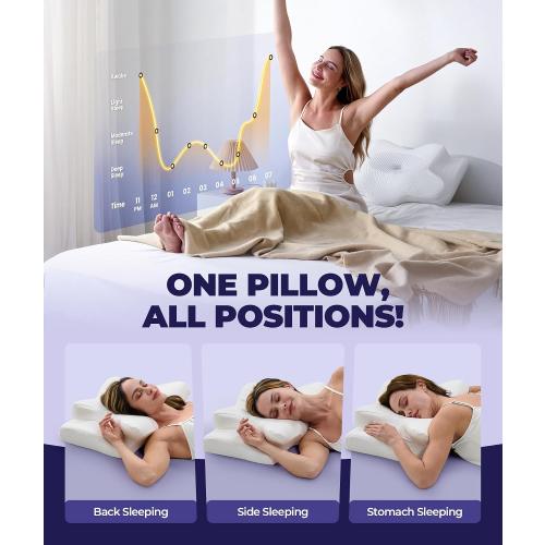 Sleep Doctor Approved Cervical Neck Pillow for Sleeping, Ergonomic Contour Side Sleeper Pillows for Adults, Cooling Orthopedic Pillow for Pain Relief Support, Memory Foam Pillows Back Stomach Sleepers