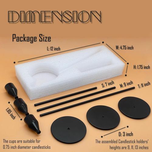 6Pcs Matte Black Candlestick Holders Set Fit 3/4 Tall Taper Candle Home Decorative Table Centerpieces for Family Dinning, Party Decoration